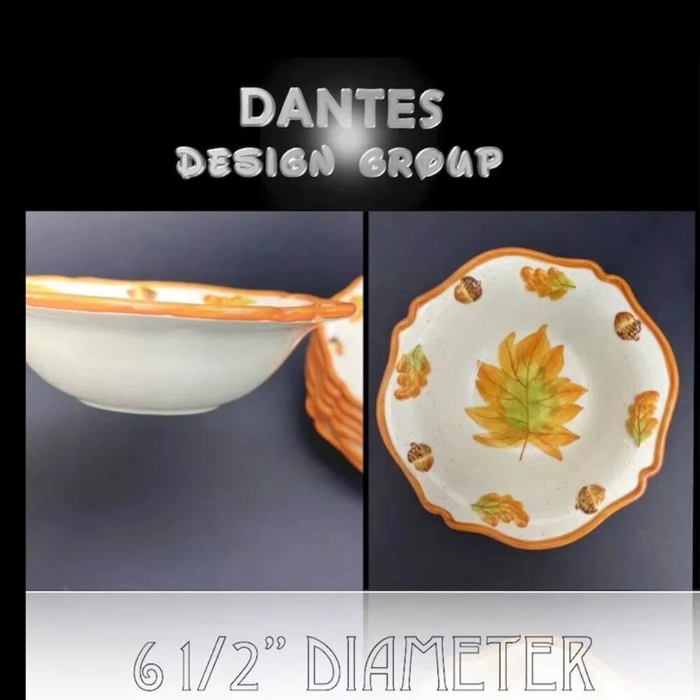Bundle of 7 Dante Design Group -Serving Bowl Protruding Leaf 3D